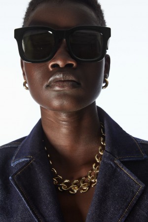 Lentes de Sol COS The Square Acetate Mujer Negros | México IZVG-86410
