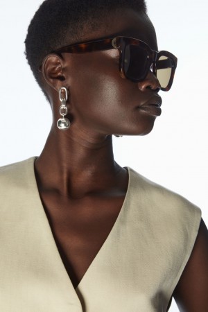 Lentes de Sol COS The Square Acetate Mujer Marrom | México GCHW-72195