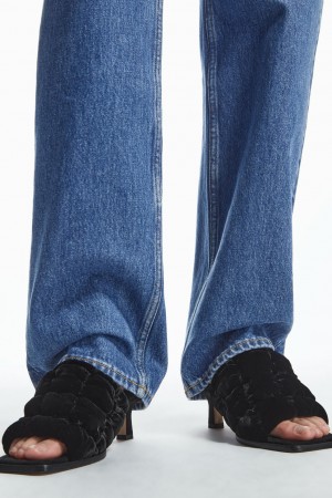 Mule COS Acolchado Velvet Mujer Negros | México IXGN-05824
