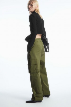 Pantalon COS Anchos-Leg Cargo Mujer Kaki | México MPRF-06748