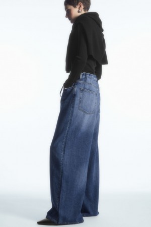 Pantalon COS Anchos-Leg Drawstring Denim Mujer Azules | México ZYIL-35876