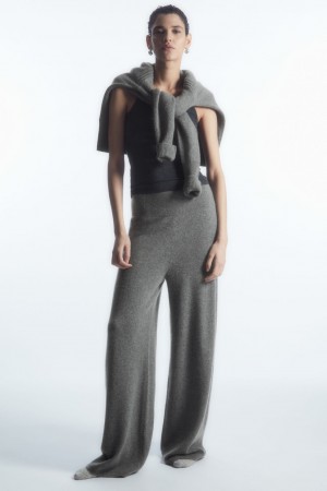 Pantalon COS Anchos-Leg Pure Cashmere Mujer Grises | México NJPY-73956