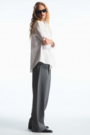 Pantalon COS Anchos-Leg Tailored Lana Mujer Grises | México FNRD-62857