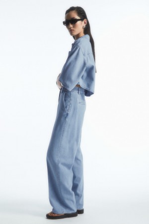 Pantalon COS Directo-Leg Denim Mujer Azules Claro | México MTQF-10485
