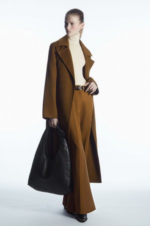Pantalon COS Flared Lana Mujer Marrom | México TVZH-90673