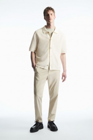 Pantalon COS Regular-Fit Tapered Hombre Beige | México MCLJ-35479