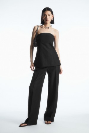 Pantalon COS Tailored Directo-Leg Mujer Negros | México NHEX-92301