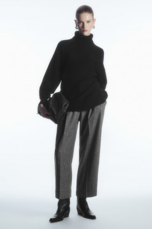 Pantalon COS Tailored Lana-Flannel Culottes Mujer Blancos Negros | México KPHT-97645