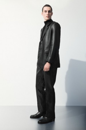 Pantalon COS The Tailored Cuero Hombre Negros | México XDNW-43815
