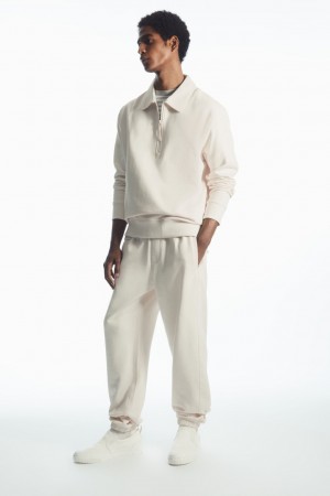 Pantalon Jogger COS Fleece-Back Hombre Creme | México WNGE-51073
