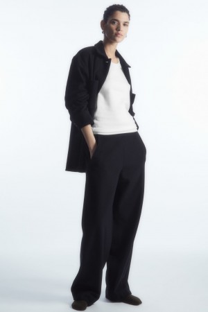 Pantalon Jogger COS Rounded Lana-Blend Mujer Azul Marino | México ITXK-54827