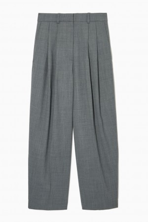 Pantalones COS Anchos-Leg Tailored Lana-Blend Mujer Grises | México JHOR-42583