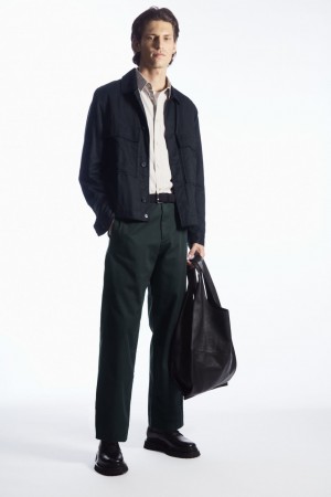 Pantalones COS Directo-Leg Relaxed Utility Hombre Grises Oscuro | México SFBO-37806