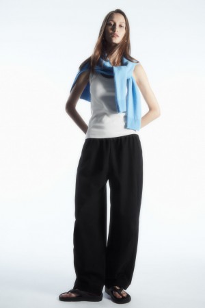 Pantalones COS Elasticated Barrel-Leg Mujer Negros | México XDKC-29571