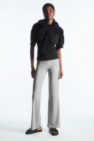 Pantalones COS Flared Jersey Mujer Grises Claro | México YHSV-24687