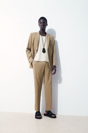 Pantalones COS The Directo-Leg Lana Hombre Beige | México WYUO-26574
