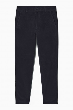 Pantalones Chinos COS Directo-Leg Corduroy Mujer Azul Marino | México EONI-38075