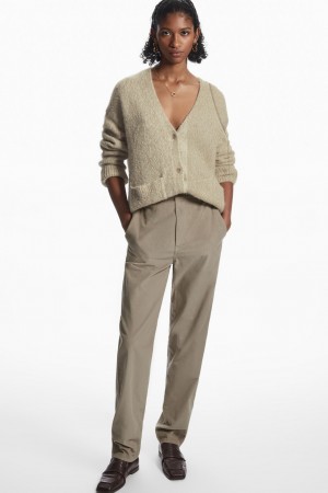 Pantalones Chinos COS Directo-Leg Corduroy Mujer Beige | México UGCS-92630