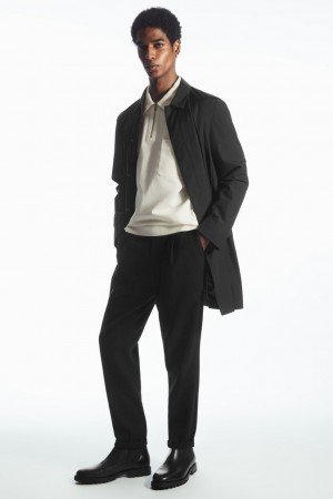 Pantalones Chinos COS Tapered Lana Hombre Negros | México RUYZ-36489