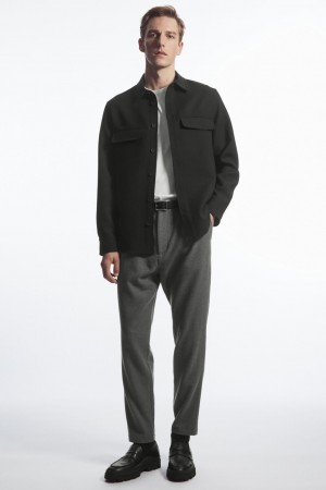 Pantalones Chinos COS Tapered Lana Hombre Grises | México OFWE-02679