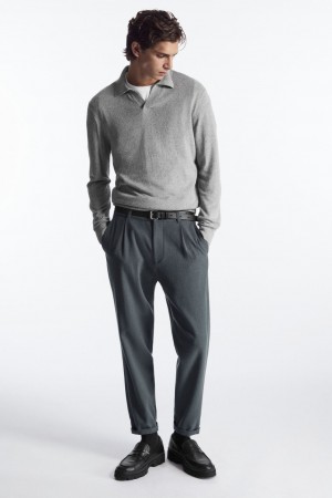Pantalones Chinos COS Tapered Lana Hombre Turquesa Oscuro | México KYBA-45298