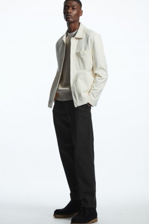 Pantalones Chinos COS Tapered Plisado Twill Hombre Negros | México IZLN-58640