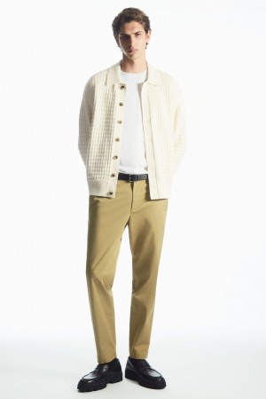 Pantalones Chinos COS Tapered Twill Hombre Beige Oscuro | México ESCU-35897
