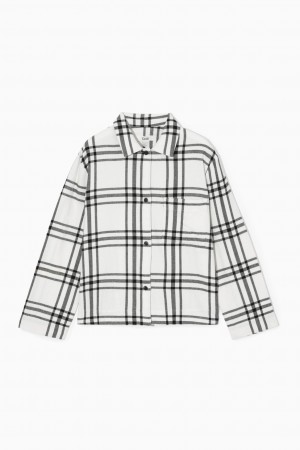 Pijama COS Checked Flannel Pajama Set Mujer Blancos Negros | México JCIB-57036