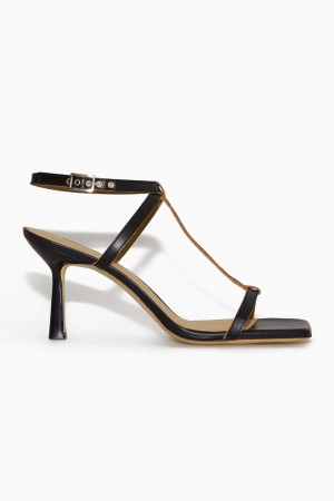 Sandalias COS T-Bar Tacón Mujer Negros | México BUDP-37528