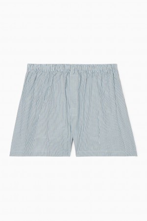 Short COS A Rayas Boxer Hombre Azules Claro | México IROJ-50639