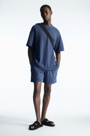 Short COS Jersey Drawstring Hombre Azules Oscuro | México HPEI-47582