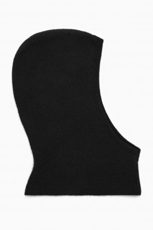 Sombreros COS Acanalado Lana-Cashmere Balaclava Mujer Negros | México YDJG-10874