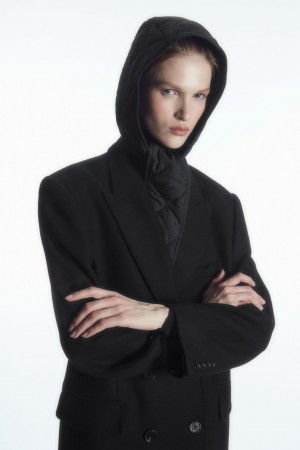 Sombreros COS Acolchado-Front Hood Mujer Negros | México DOMK-85367