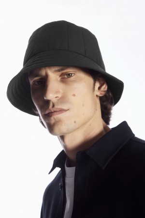 Sombreros COS Acolchado Bucket Hombre Negros | México CJAG-91624