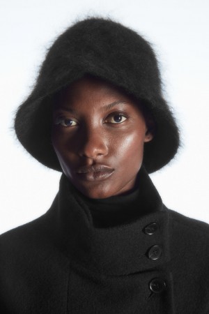 Sombreros COS Mohair Bucket Mujer Negros | México GYXH-14309