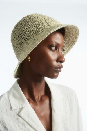 Sombreros COS Woven Straw Bucket Mujer Beige | México ZKDO-94270