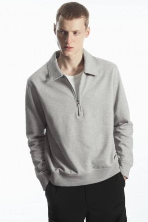 Sudadera COS Collared Half-Zip Hombre Grises | México WDSR-64038
