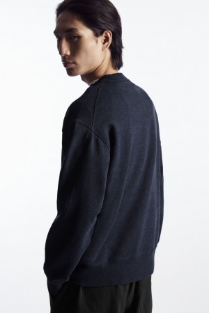Sudadera COS Mock-Neck Hombre Azul Marino | México GLVN-43105