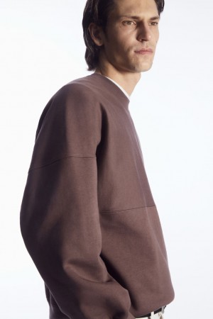 Sudadera COS Oversized Exposed-Seam Hombre Morados | México XAJT-01594
