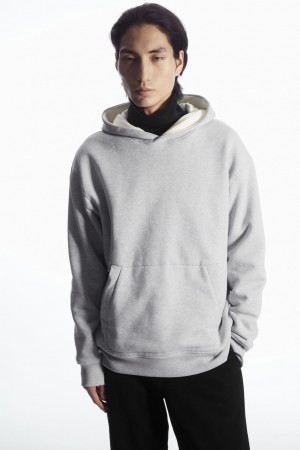 Sudadera con Capucha COS Double-Layered Jersey Hombre Grises Blancos | México ZNBA-95068