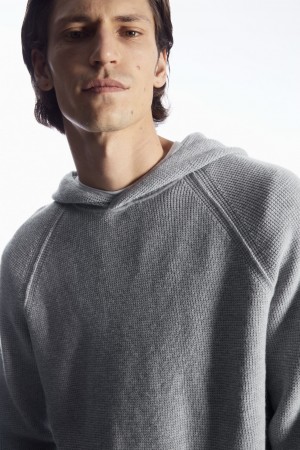 Sudadera con Capucha COS Waffle-Knit Cashmere-Blend Hombre Grises | México VBNJ-18056