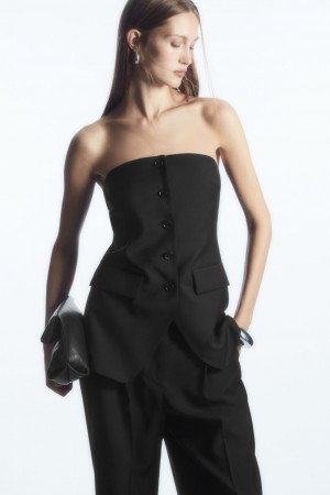 Sujetadores COS Tailored Single-Breasted Bustier Mujer Negros | México BYDX-14365