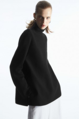 Suéteres COS A-Line Funnel-Neck Top Mujer Negros | México KUTO-18203