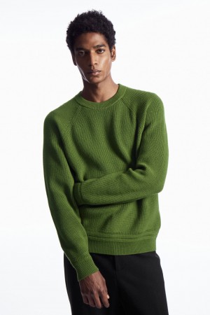 Suéteres COS Crew-Neck Lana Hombre Verdes | México YKRN-20679