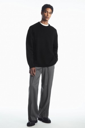Suéteres COS Double-Faced Merino Lana Hombre Negros | México GOYU-64108
