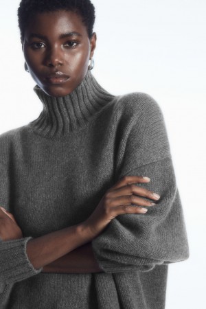 Suéteres COS Fornido Pure Cashmere Turtleneck Mujer Grises Oscuro | México VKJO-67493
