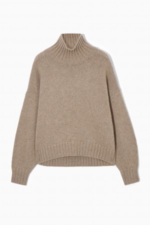Suéteres COS Fornido Pure Cashmere Turtleneck Mujer Beige | México AEXB-07382