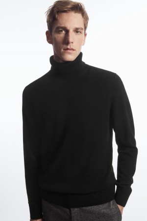 Suéteres COS Lana-Cashmere Turtleneck Hombre Negros | México QIJU-06172