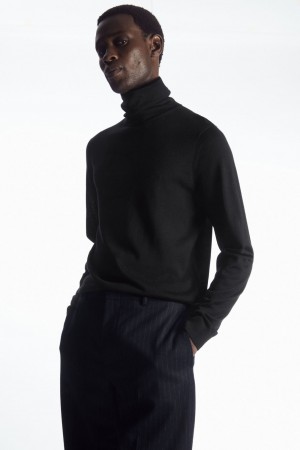 Suéteres COS Merino Lana Turtleneck Hombre Negros | México RYZV-71402
