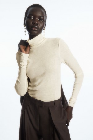 Suéteres COS Merino Lana Turtleneck Top Mujer Blancos | México INJH-89716